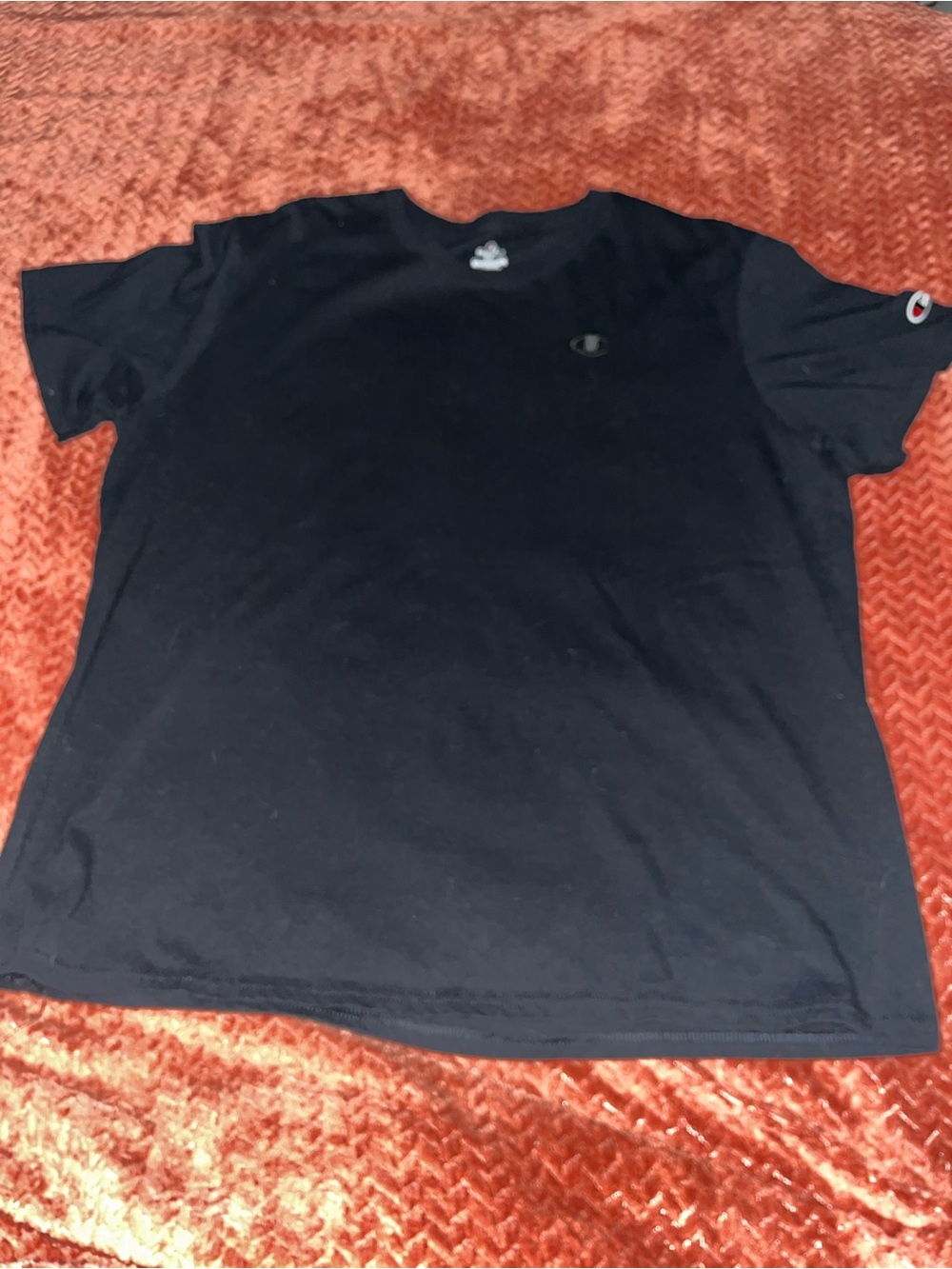 Champion Black Short Sleeve Logo Tee. SizeM